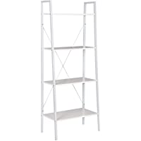 WOLTU Estantería Escalera Librería Organizador Multifuncional con 4 Estantes para Sala de Estar Blanco RGB9283ws